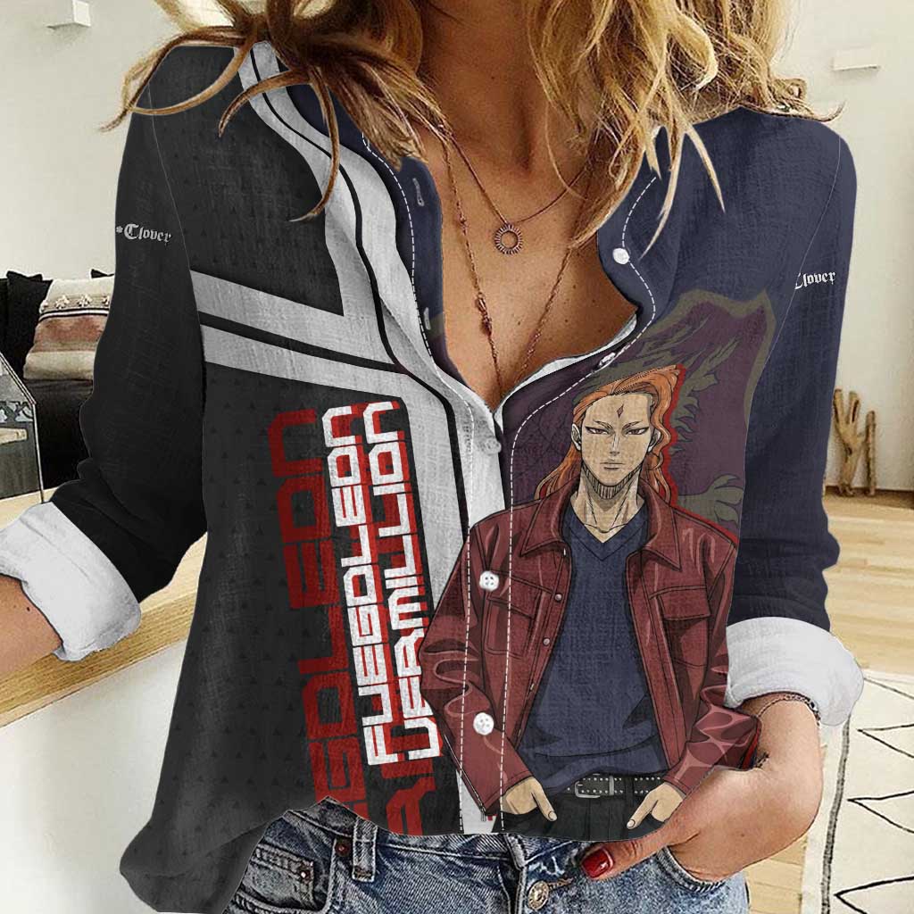 Black Clover Fuegoleon Vermillion Women Casual Shirt Anime Illustration Style