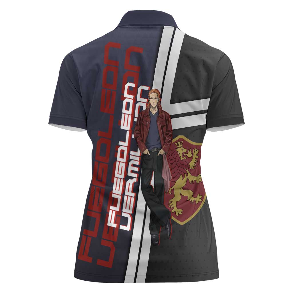 Black Clover Fuegoleon Vermillion Women Polo Shirt Anime Illustration Style