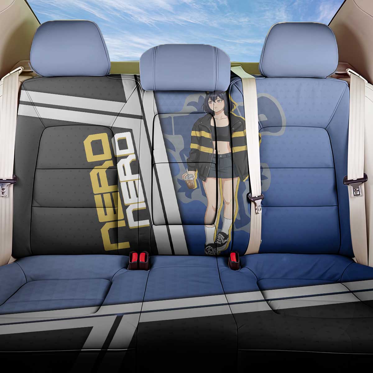 Black Clover Nero Back Car Seat Cover Anime Illustration Style