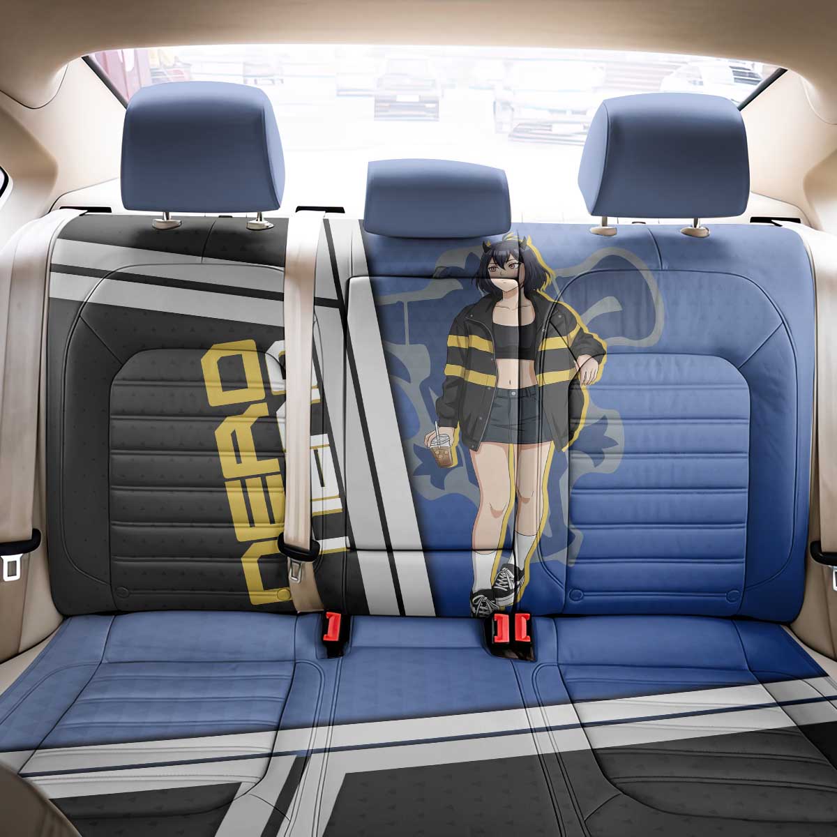 Black Clover Nero Back Car Seat Cover Anime Illustration Style