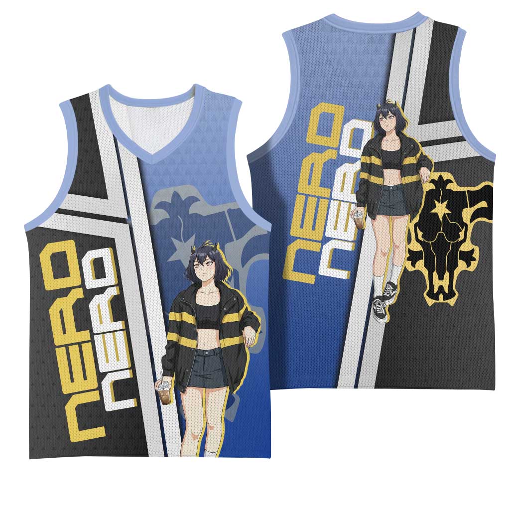Black Clover Nero Basketball Jersey Anime Illustration Style