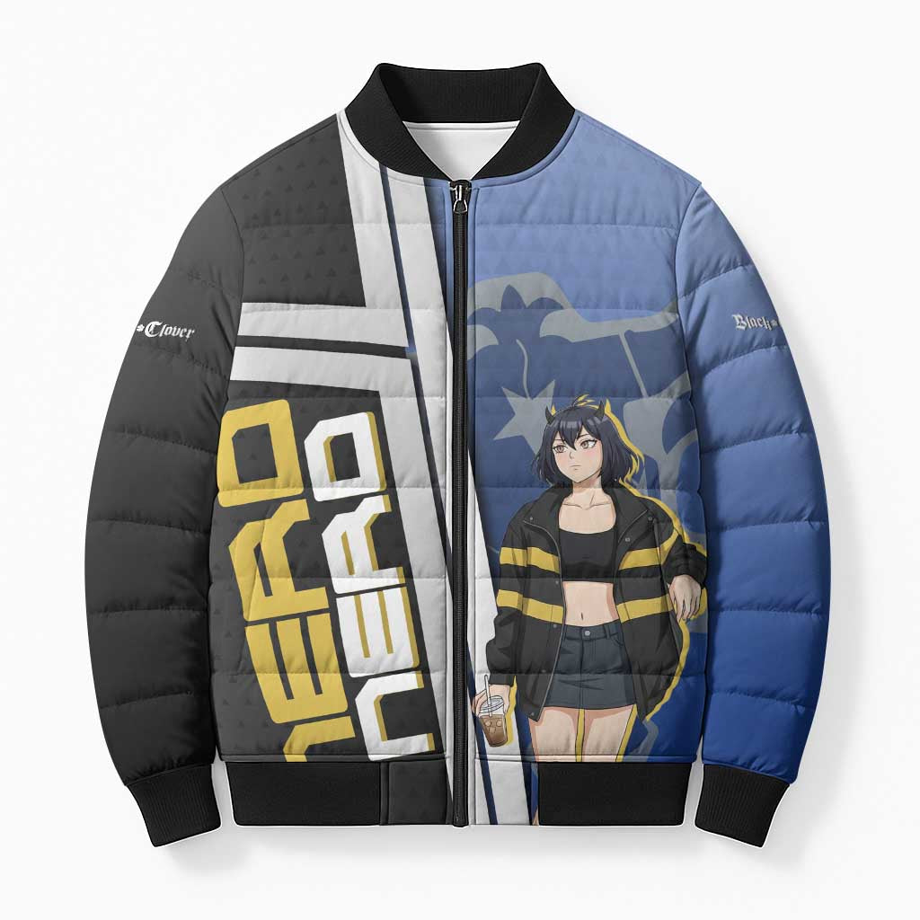 Black Clover Nero Bomber Puffer Jacket Anime Illustration Style