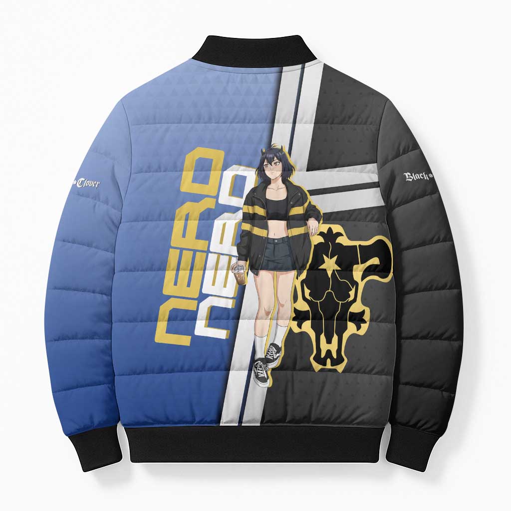 Black Clover Nero Bomber Puffer Jacket Anime Illustration Style