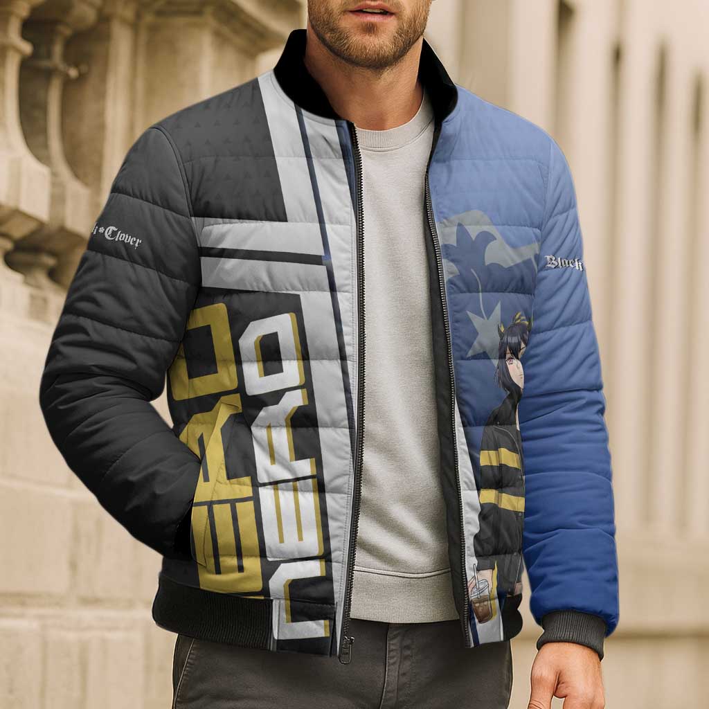 Black Clover Nero Bomber Puffer Jacket Anime Illustration Style