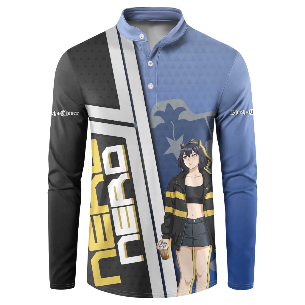 Black Clover Nero Button Sweatshirt Anime Illustration Style