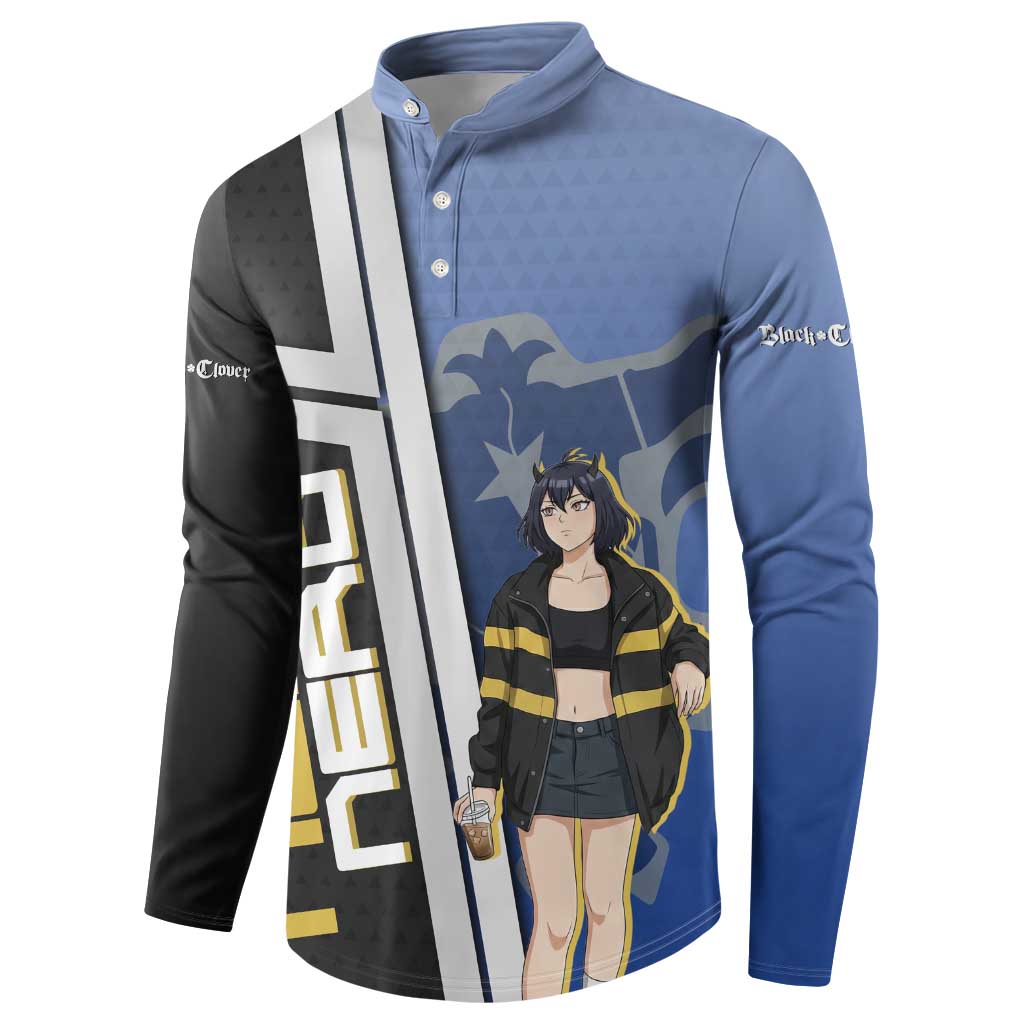 Black Clover Nero Button Sweatshirt Anime Illustration Style