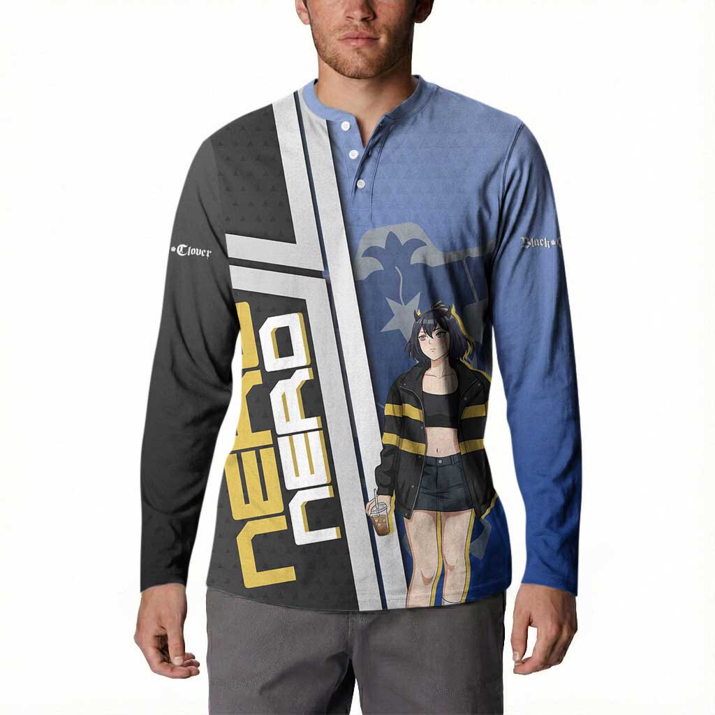 Black Clover Nero Button Sweatshirt Anime Illustration Style