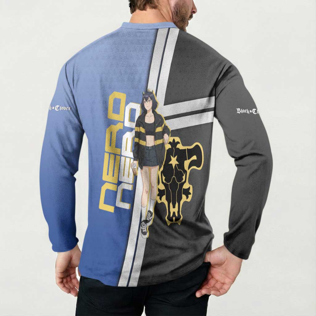 Black Clover Nero Button Sweatshirt Anime Illustration Style