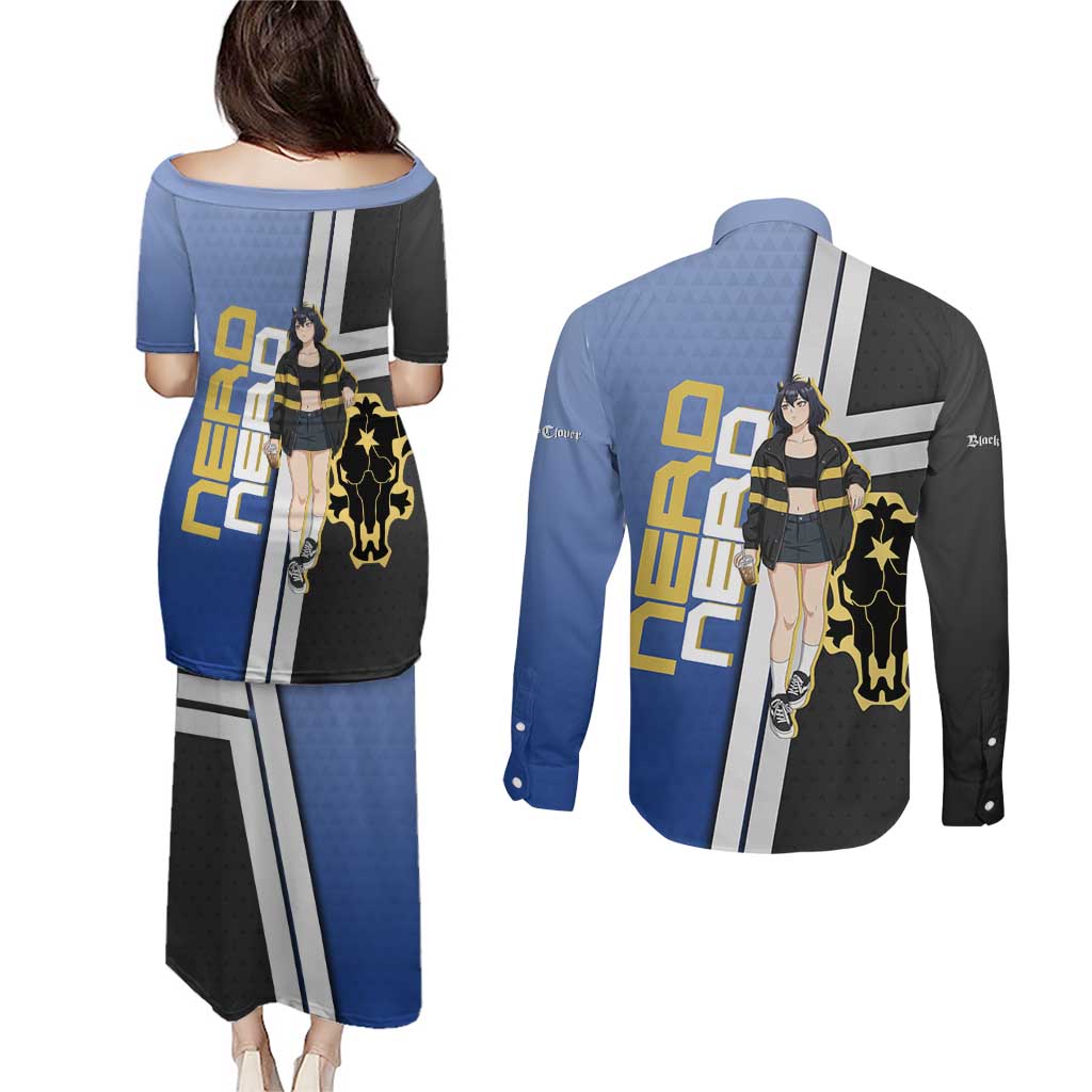 Black Clover Nero Couples Matching Puletasi and Long Sleeve Button Shirt Anime Illustration Style