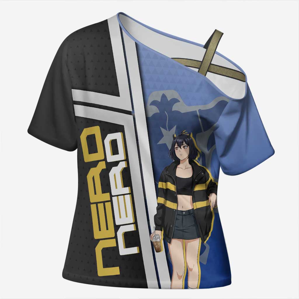 Black Clover Nero Cross Shoulder Shirt Anime Illustration Style