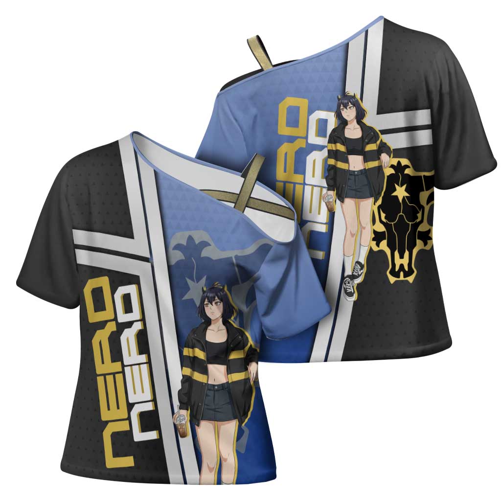Black Clover Nero Cross Shoulder Shirt Anime Illustration Style