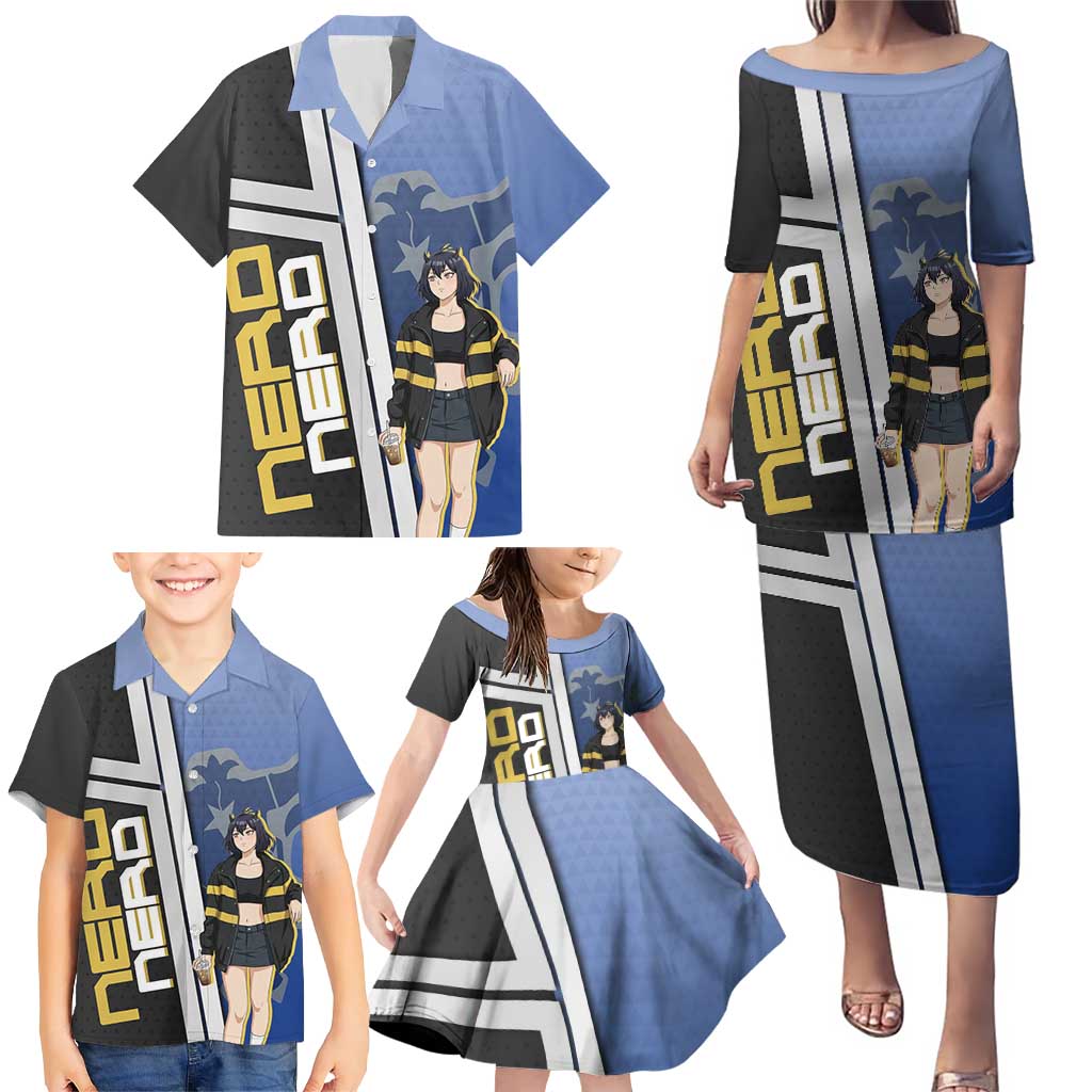 Black Clover Nero Family Matching Puletasi and Hawaiian Shirt Anime Illustration Style