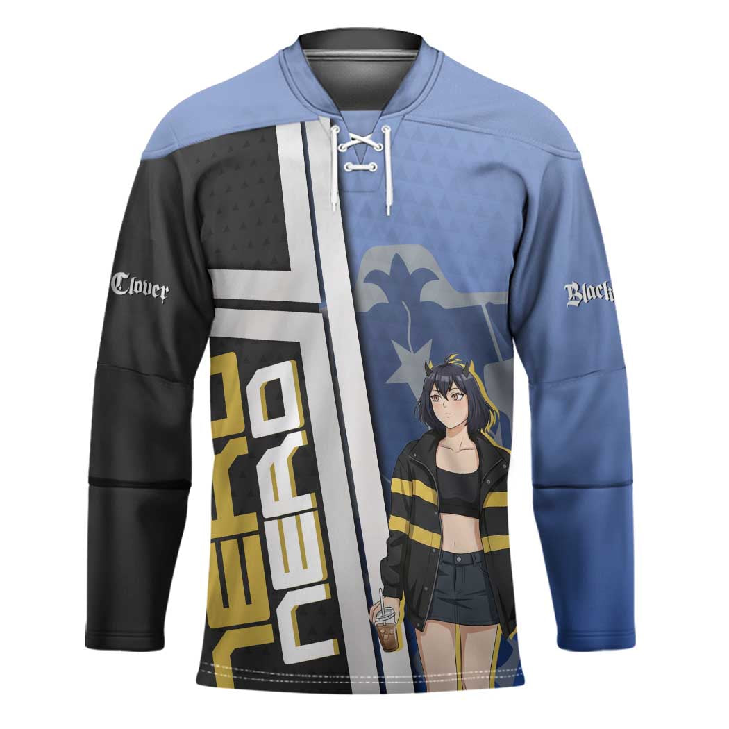 Black Clover Nero Hockey Jersey Anime Illustration Style