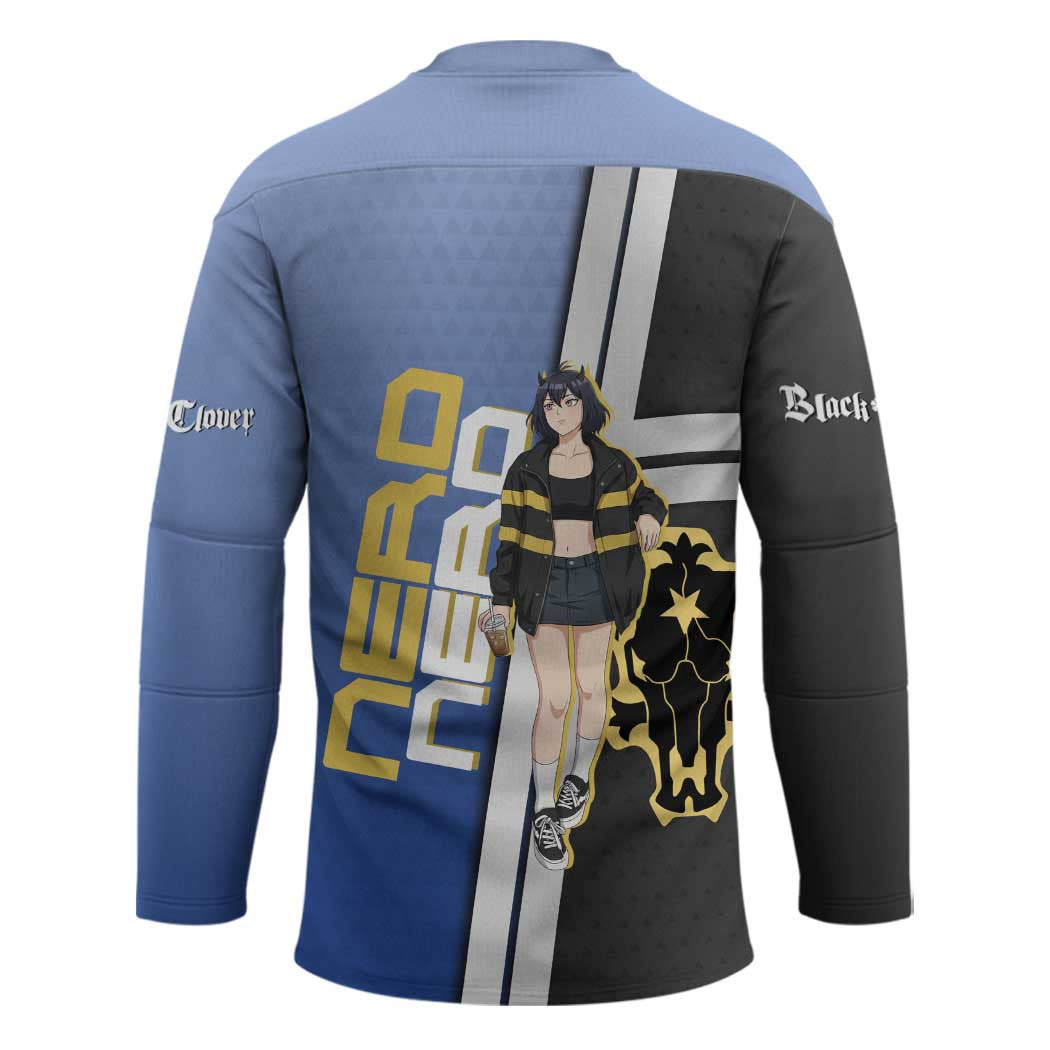 Black Clover Nero Hockey Jersey Anime Illustration Style