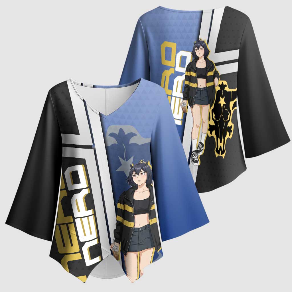Black Clover Nero Kimono Sleeve Blouse Anime Illustration Style