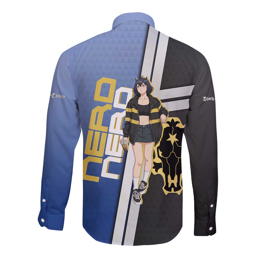 Black Clover Nero Long Sleeve Button Shirt Anime Illustration Style