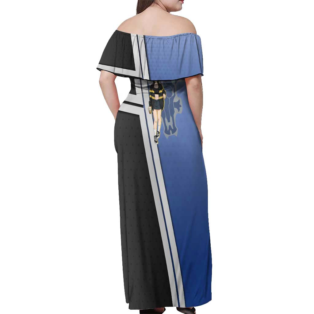 Black Clover Nero Off Shoulder Maxi Dress Anime Illustration Style