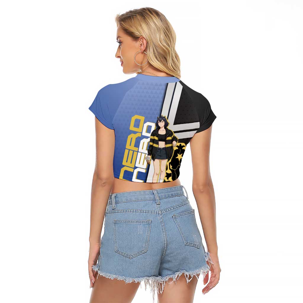 Black Clover Nero Raglan Cropped T Shirt Anime Illustration Style