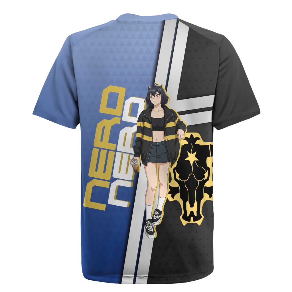 Black Clover Nero Rugby Jersey Anime Illustration Style