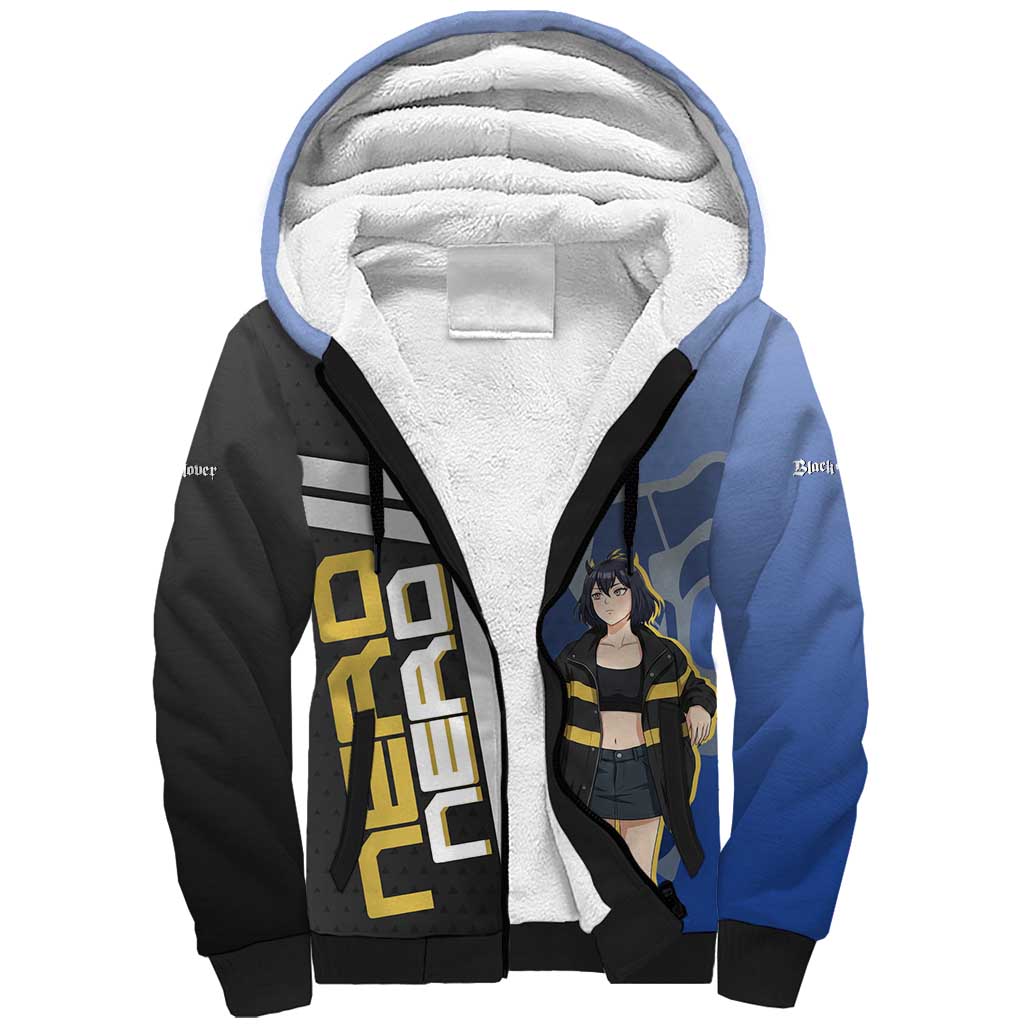 Black Clover Nero Sherpa Hoodie Anime Illustration Style