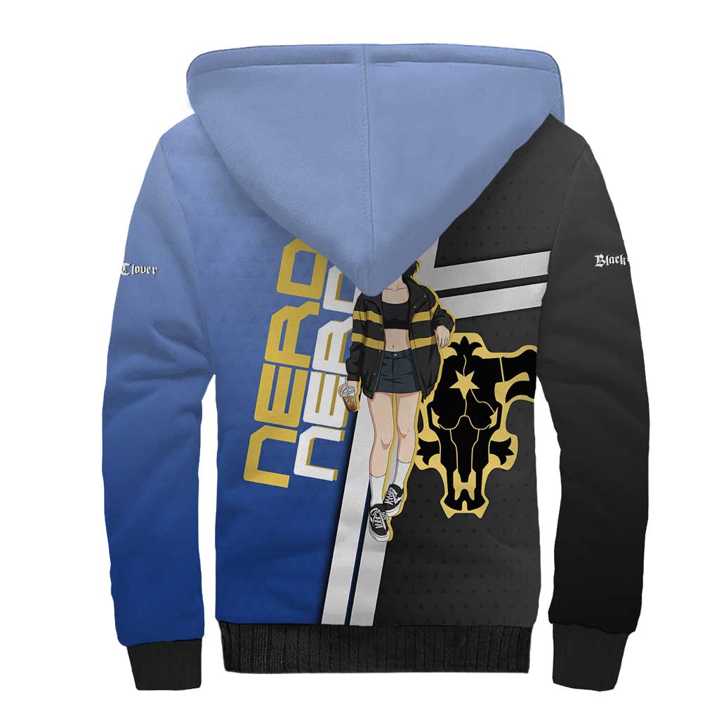 Black Clover Nero Sherpa Hoodie Anime Illustration Style