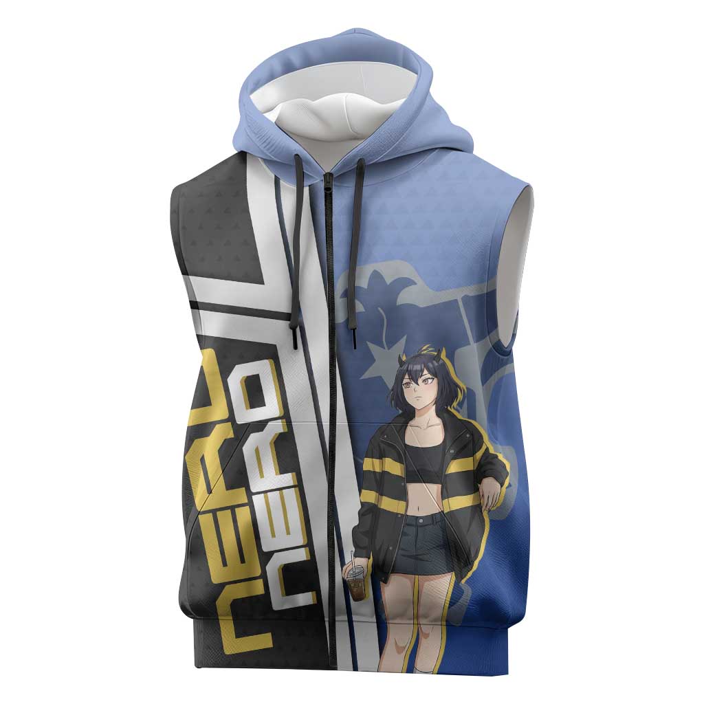 Black Clover Nero Sleeveless Zip Hoodie Anime Illustration Style