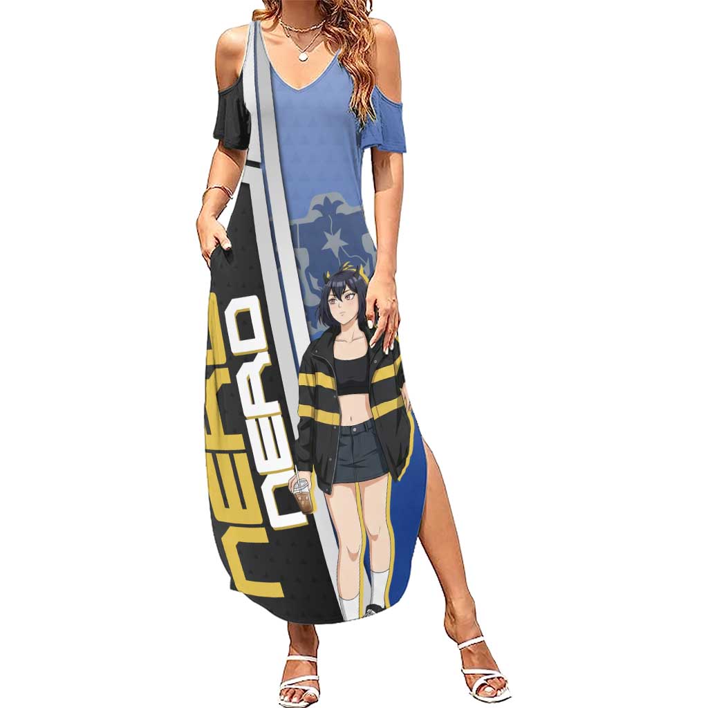 Black Clover Nero Summer Maxi Dress Anime Illustration Style