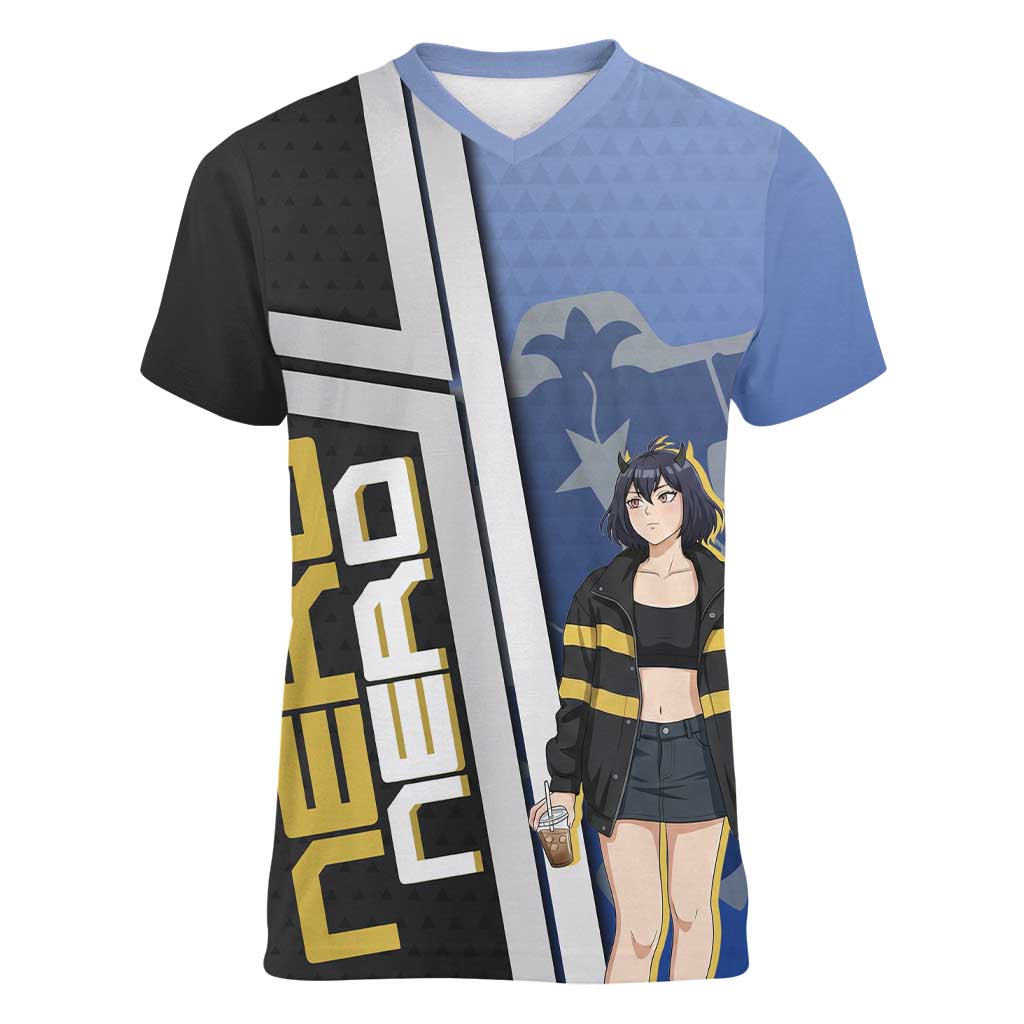 Black Clover Nero Women V-Neck T-Shirt Anime Illustration Style