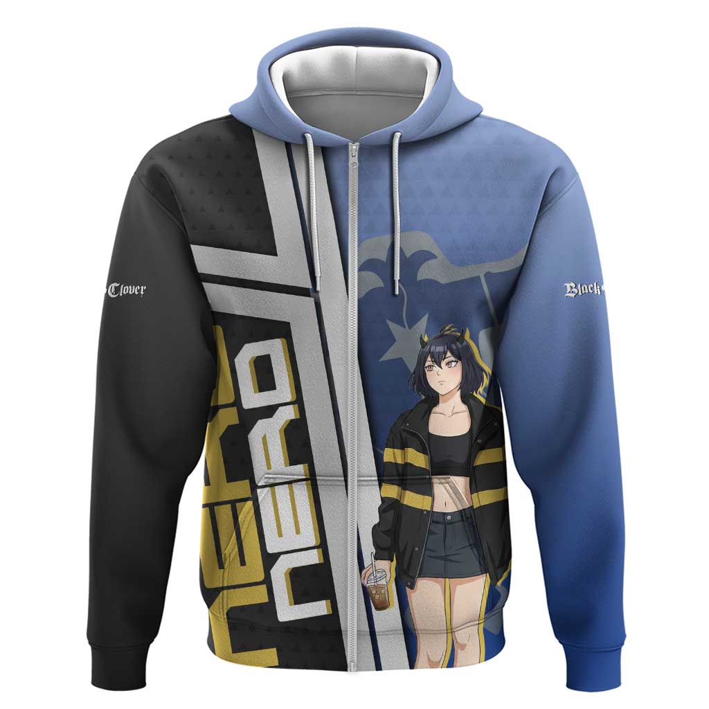 Black Clover Nero Zip Hoodie Anime Illustration Style