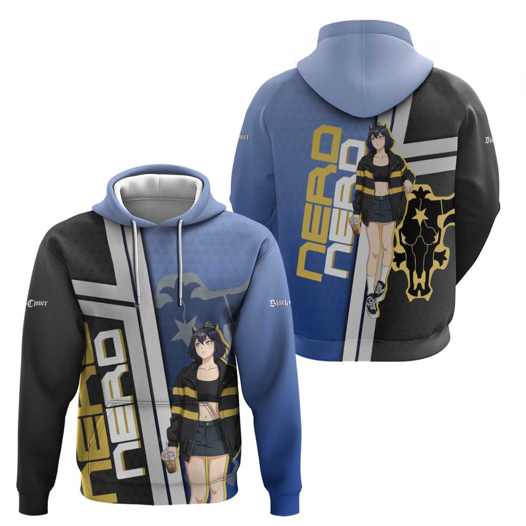 Black Clover Nero Zip Hoodie Anime Illustration Style