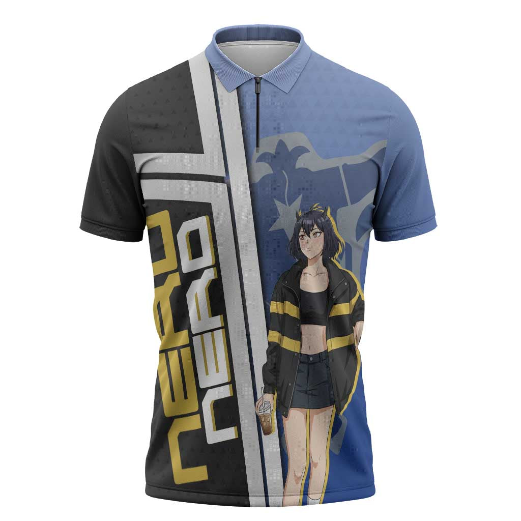 Black Clover Nero Zipper Polo Shirt Anime Illustration Style