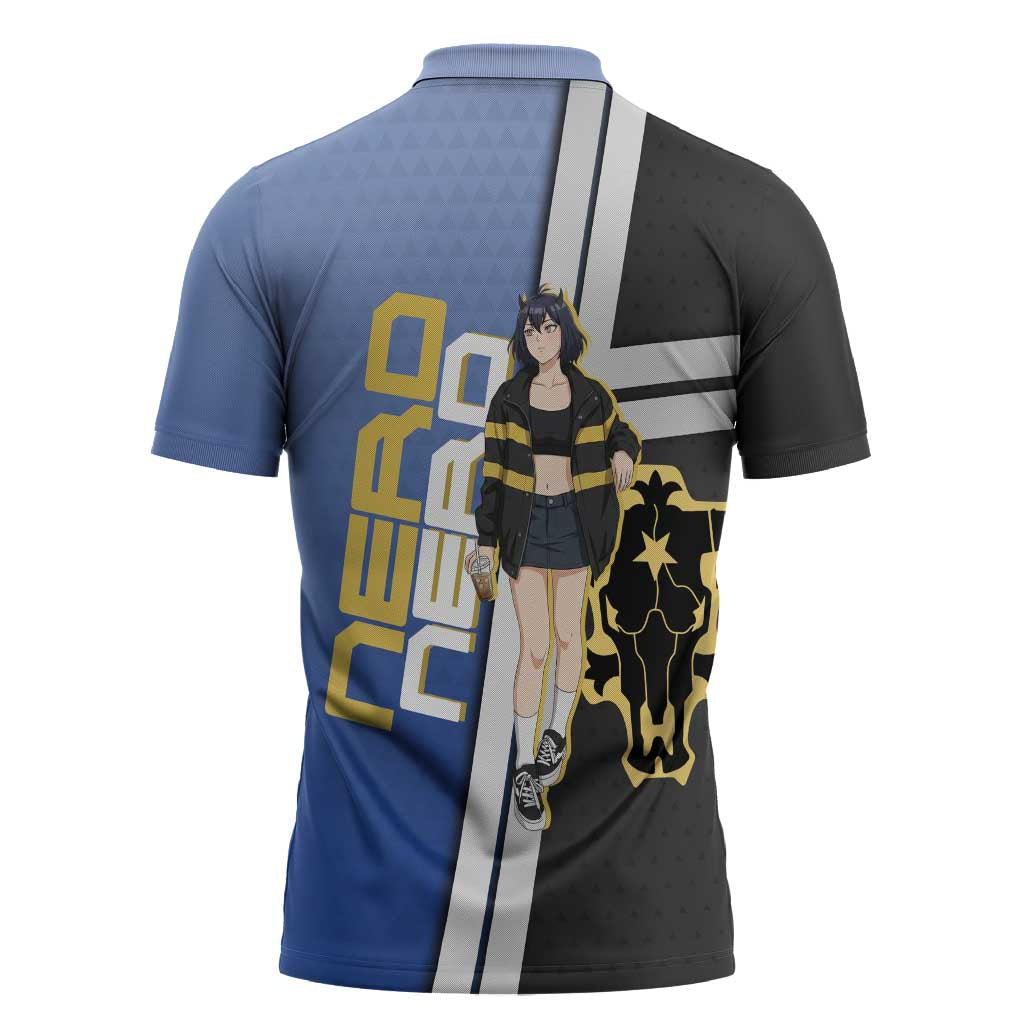 Black Clover Nero Zipper Polo Shirt Anime Illustration Style