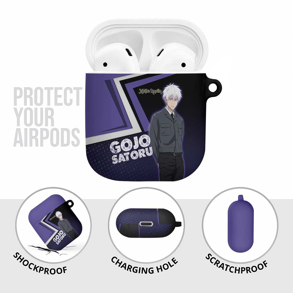 Gojo Satoru AirPods Case Bold Anime Poster Style
