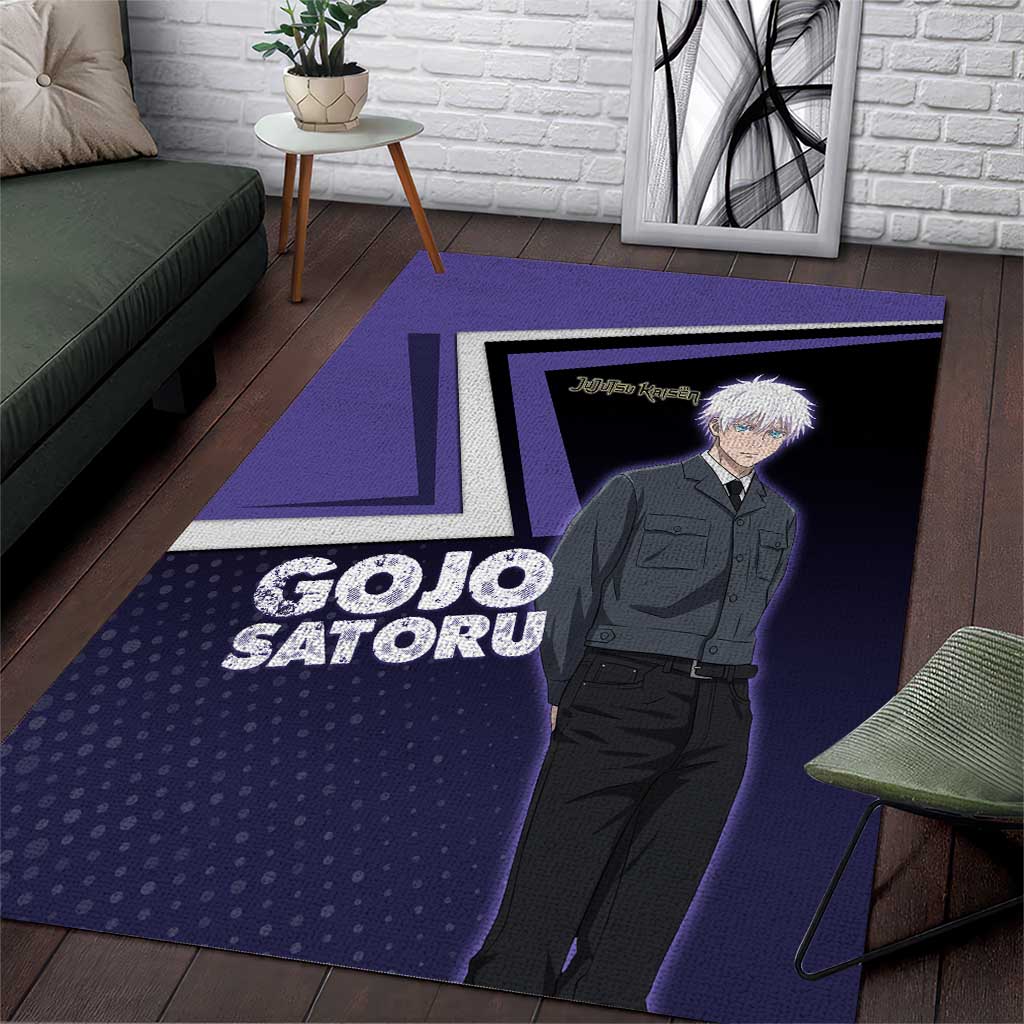 Gojo Satoru Area Rug Bold Anime Poster Style