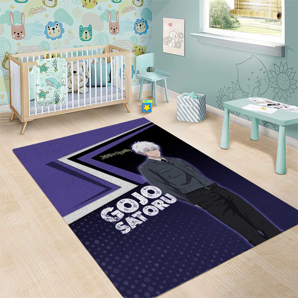 Gojo Satoru Area Rug Bold Anime Poster Style