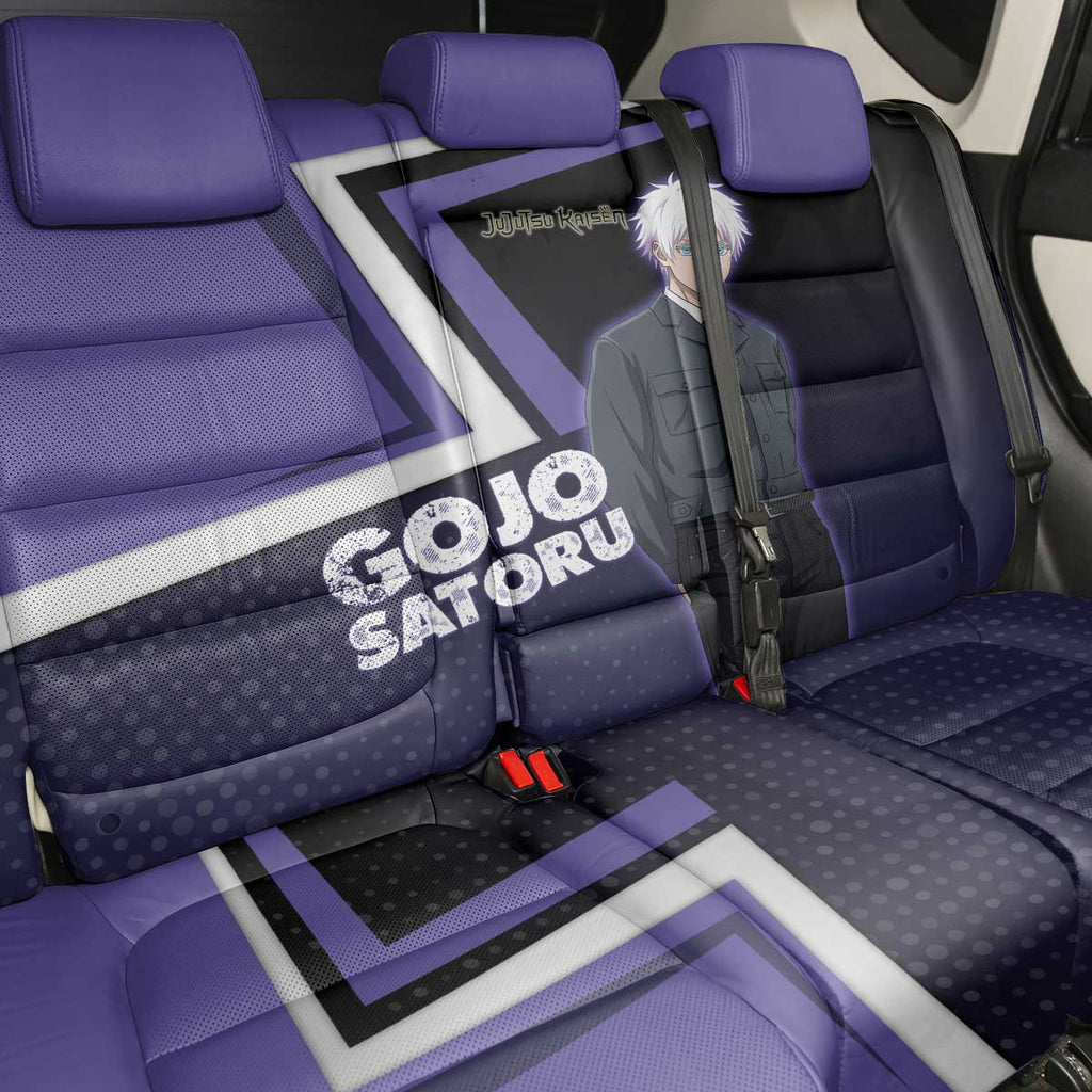 Gojo Satoru Back Car Seat Cover Bold Anime Poster Style
