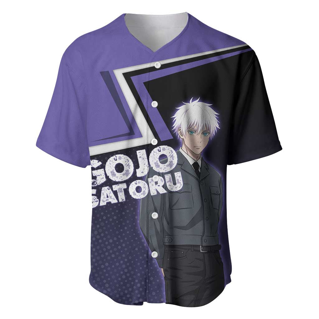 Gojo Satoru Baseball Jersey Bold Anime Poster Style