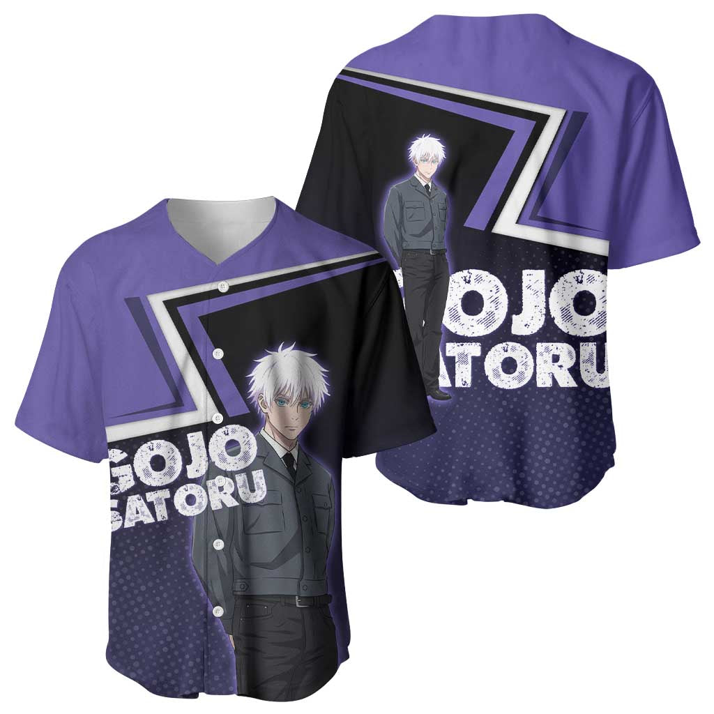 Gojo Satoru Baseball Jersey Bold Anime Poster Style