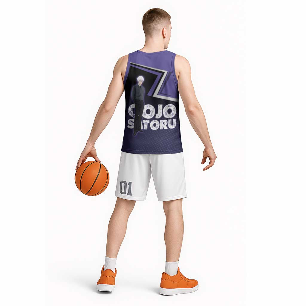 Gojo Satoru Basketball Jersey Bold Anime Poster Style