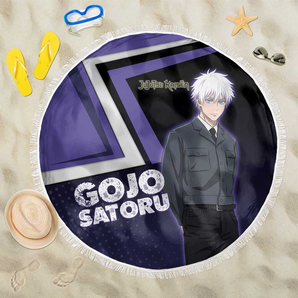 Gojo Satoru Beach Blanket Bold Anime Poster Style