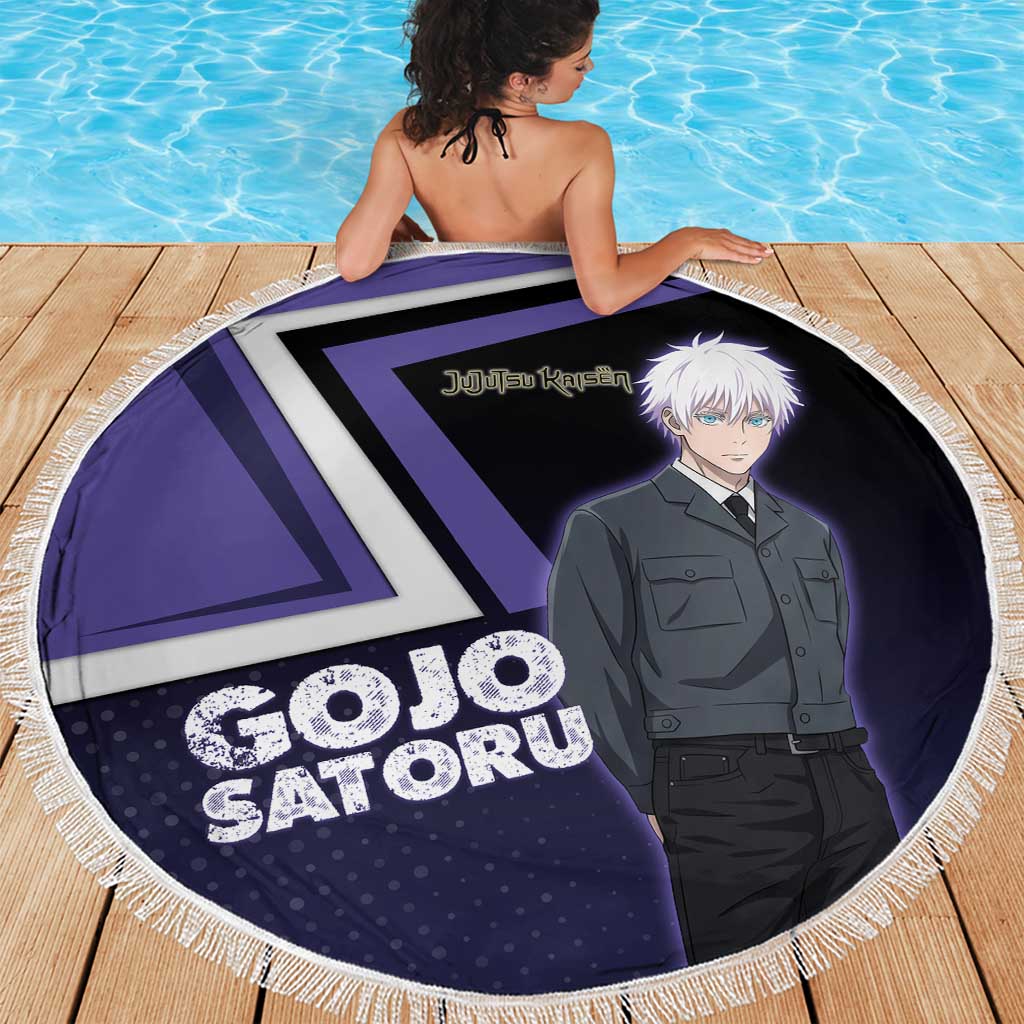 Gojo Satoru Beach Blanket Bold Anime Poster Style