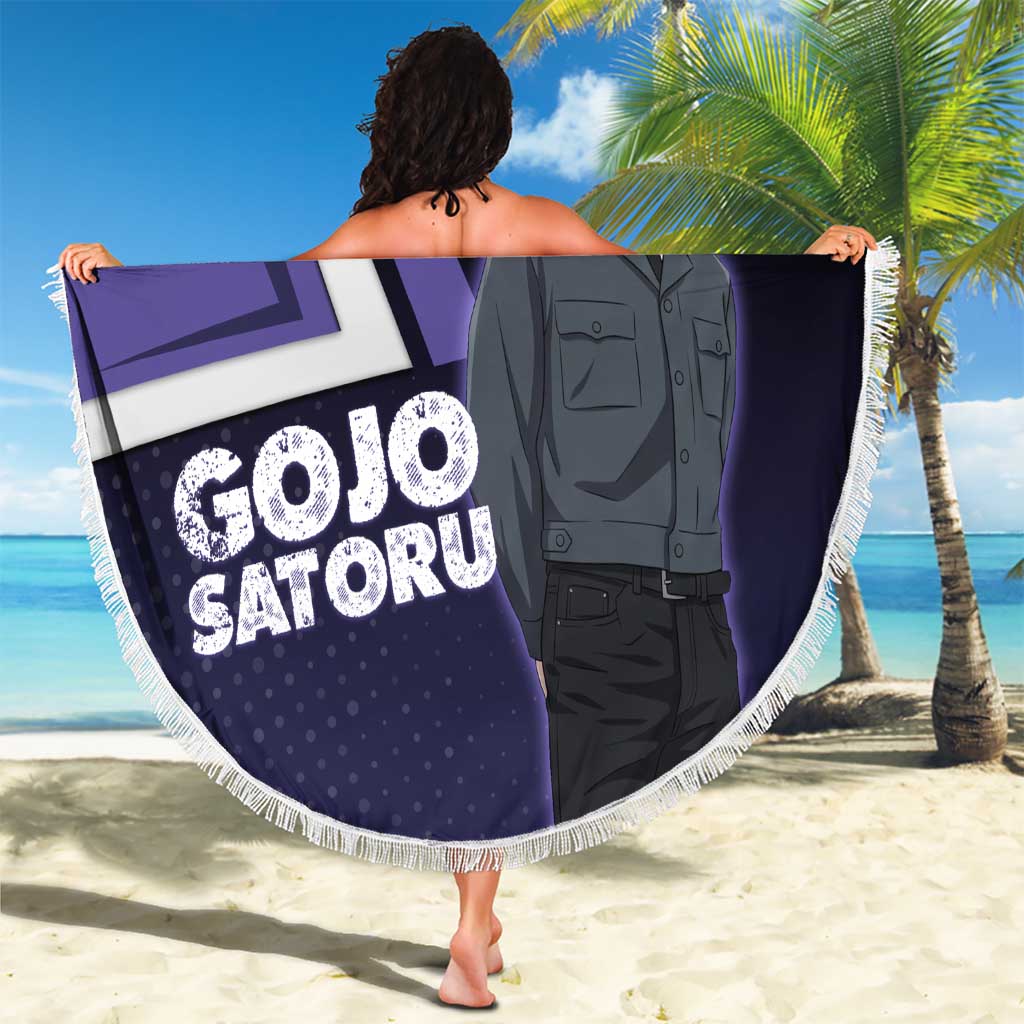 Gojo Satoru Beach Blanket Bold Anime Poster Style