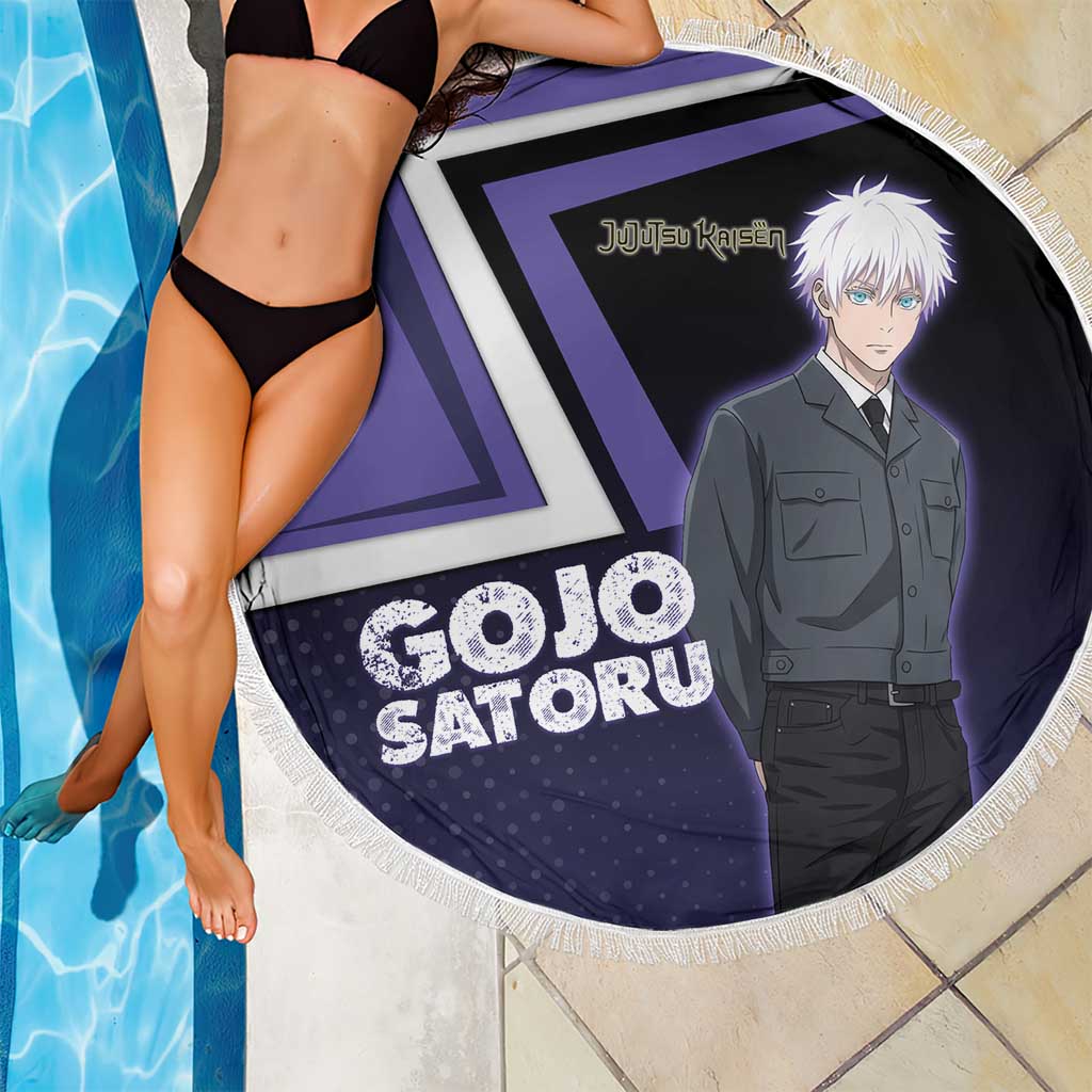 Gojo Satoru Beach Blanket Bold Anime Poster Style