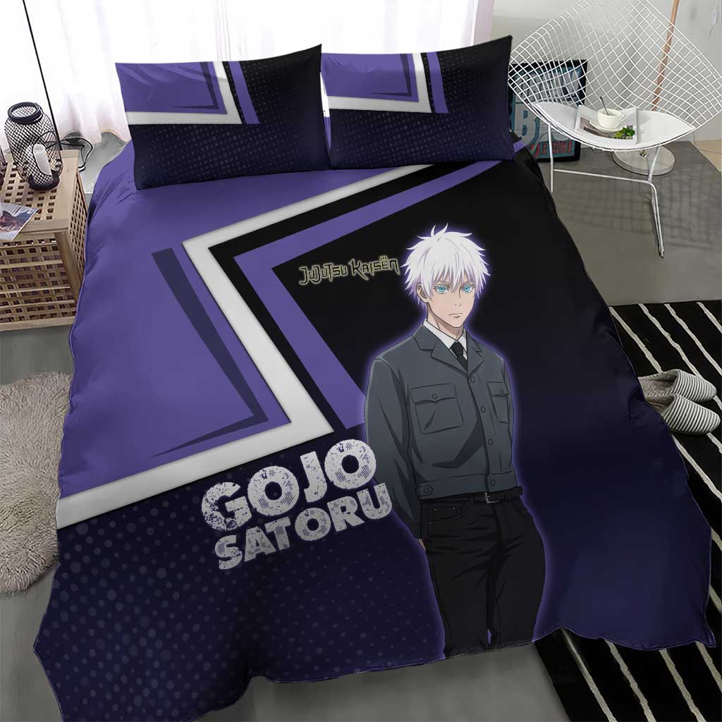 Gojo Satoru Bedding Set Bold Anime Poster Style