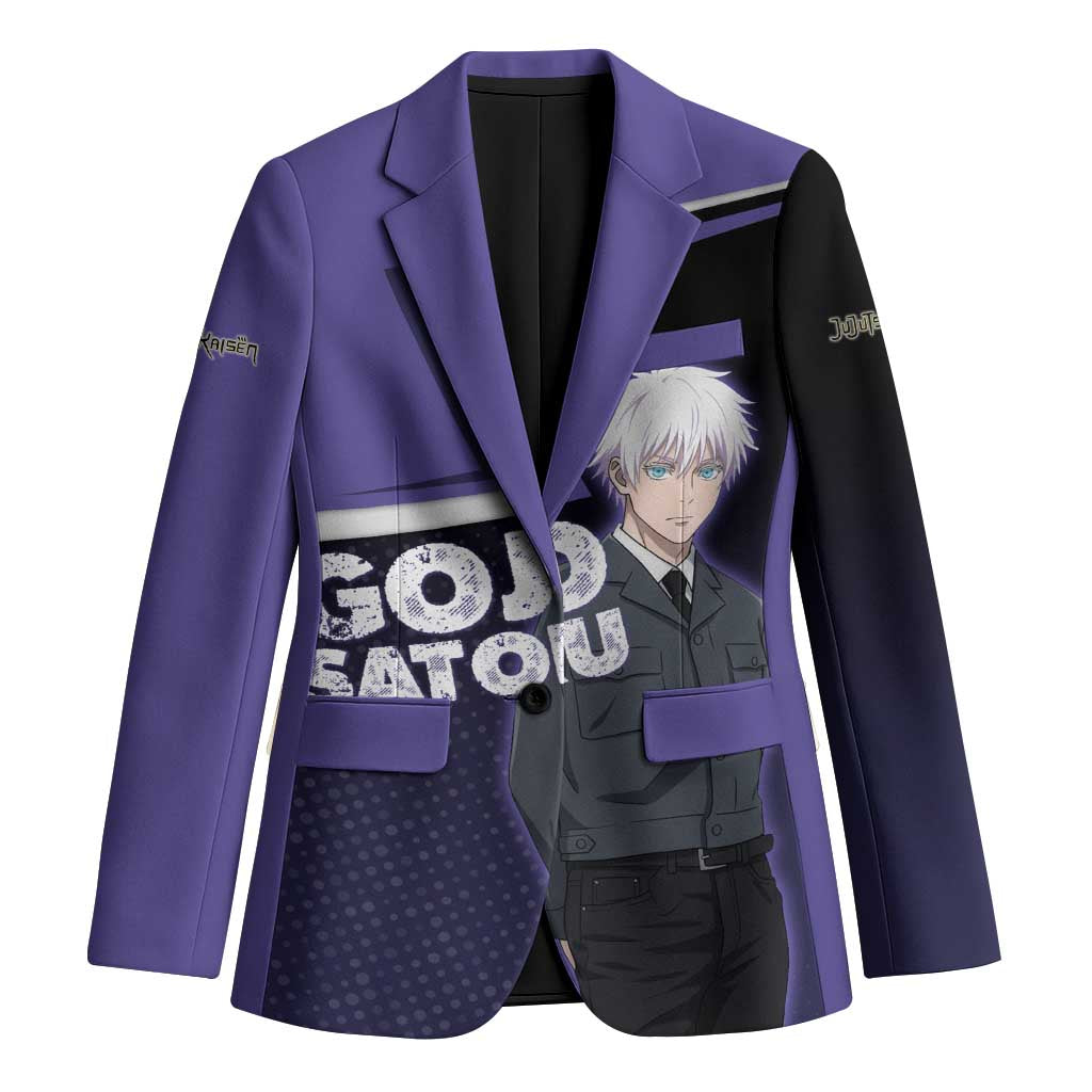 Gojo Satoru Blazer Bold Anime Poster Style