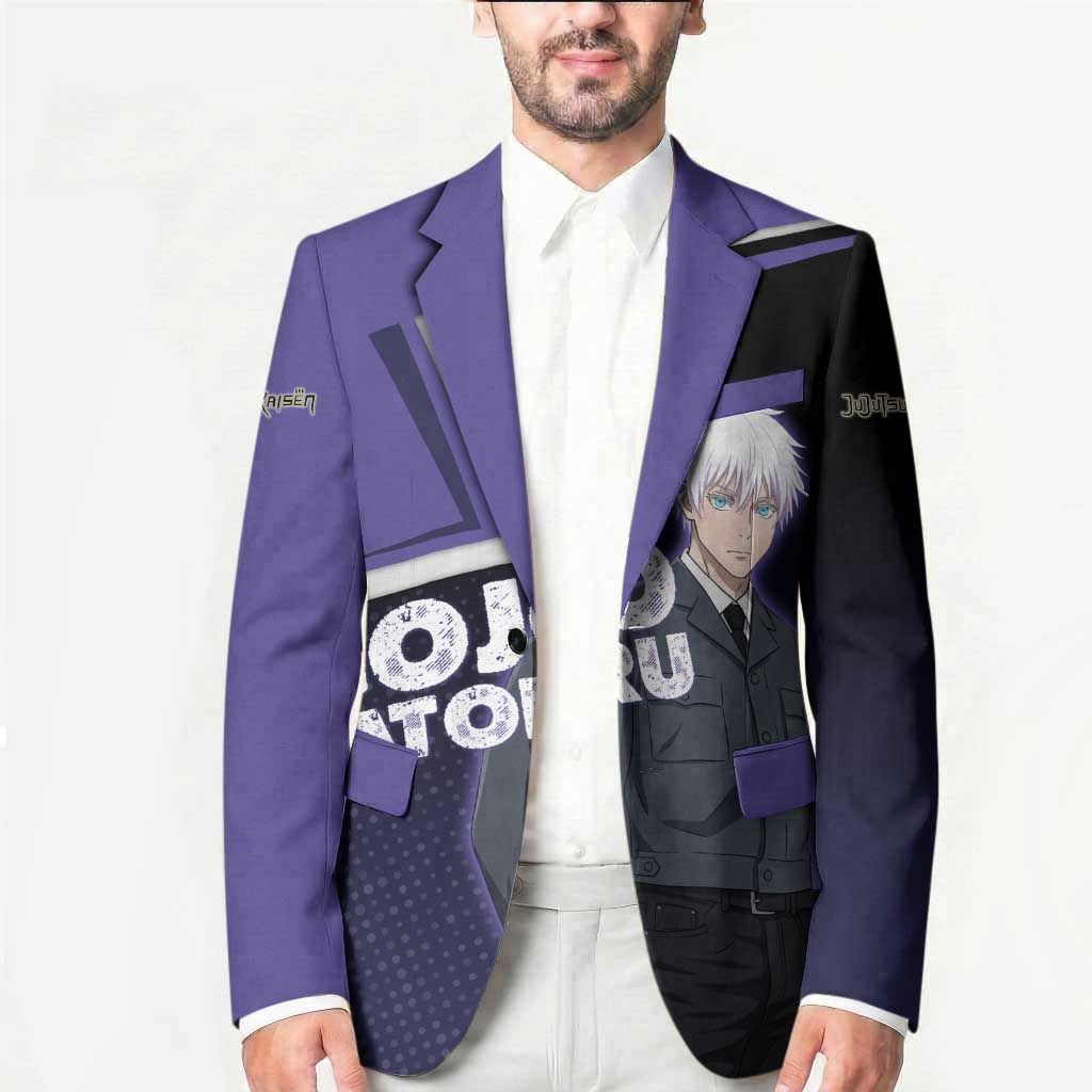Gojo Satoru Blazer Bold Anime Poster Style