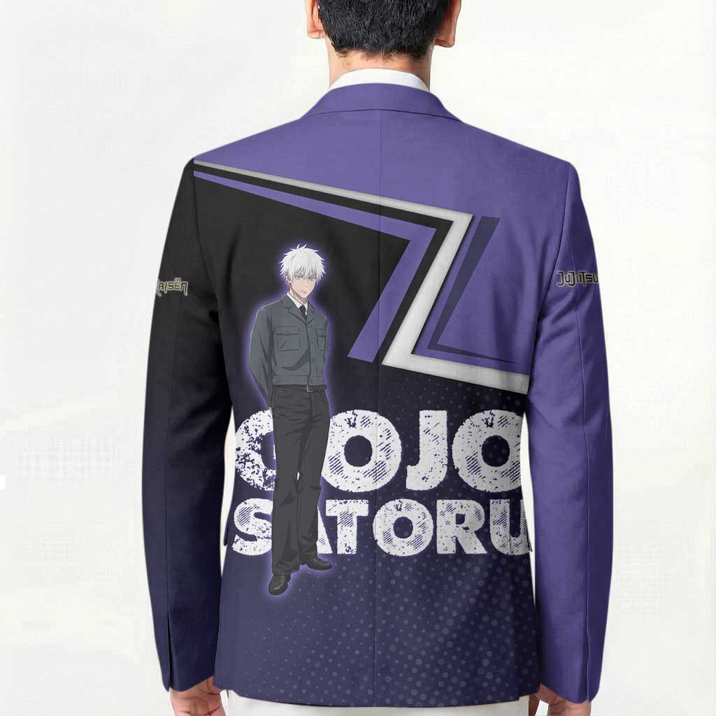 Gojo Satoru Blazer Bold Anime Poster Style