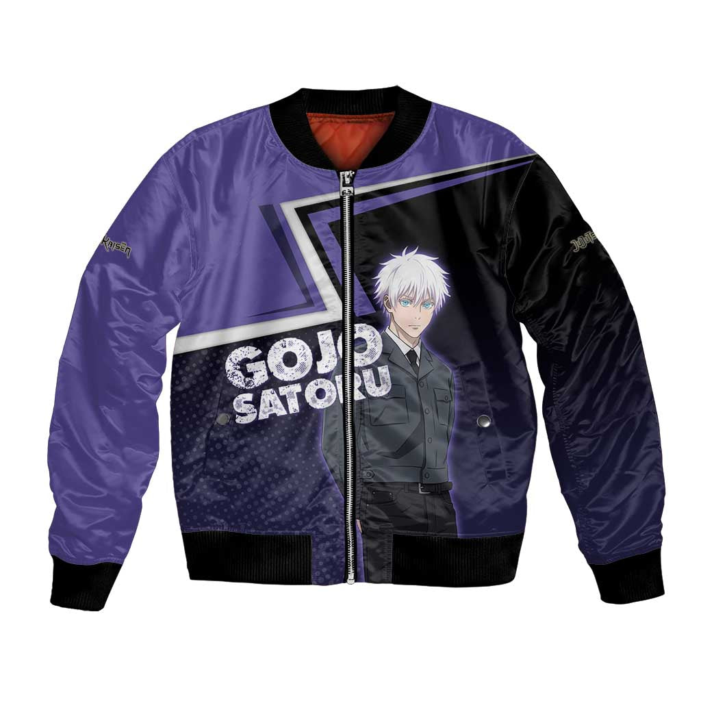 Gojo Satoru Bomber Jacket Bold Anime Poster Style