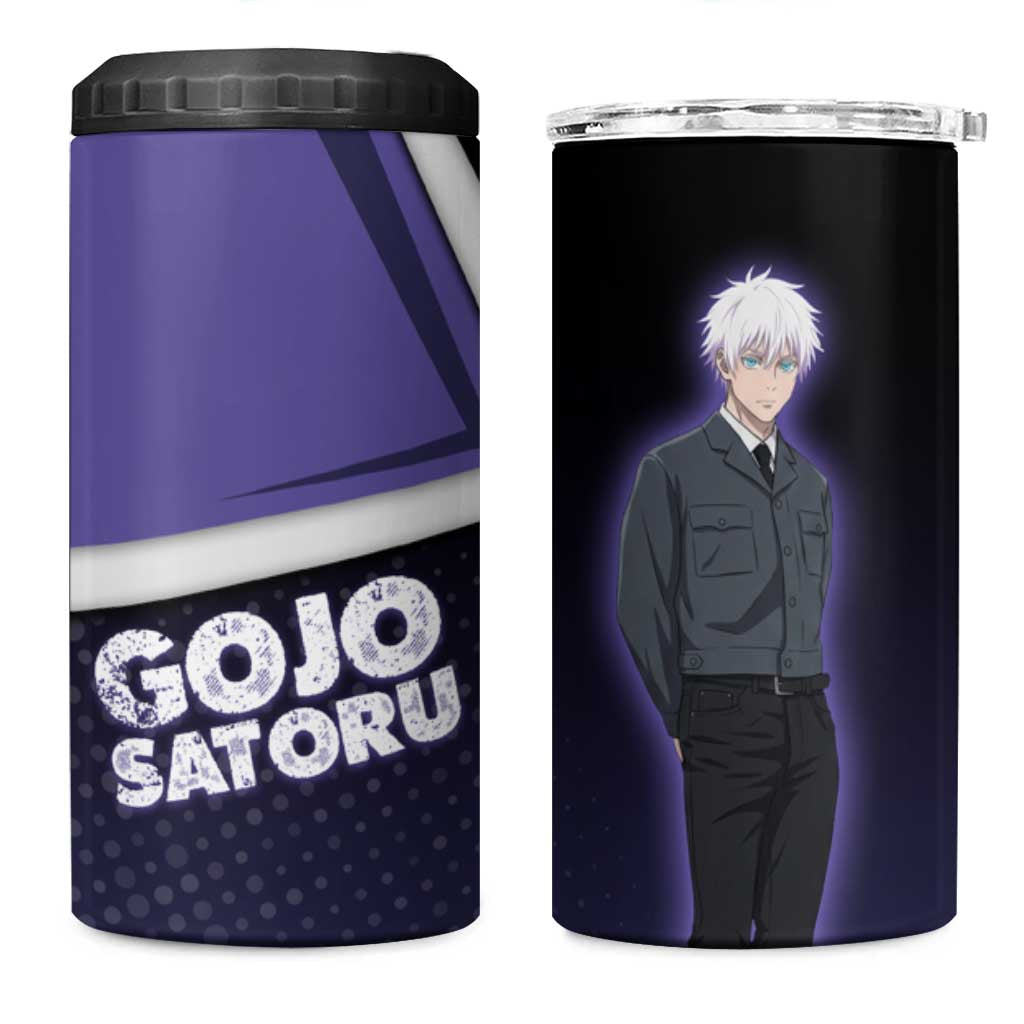 Gojo Satoru 4 in 1 Can Cooler Tumbler Bold Anime Poster Style