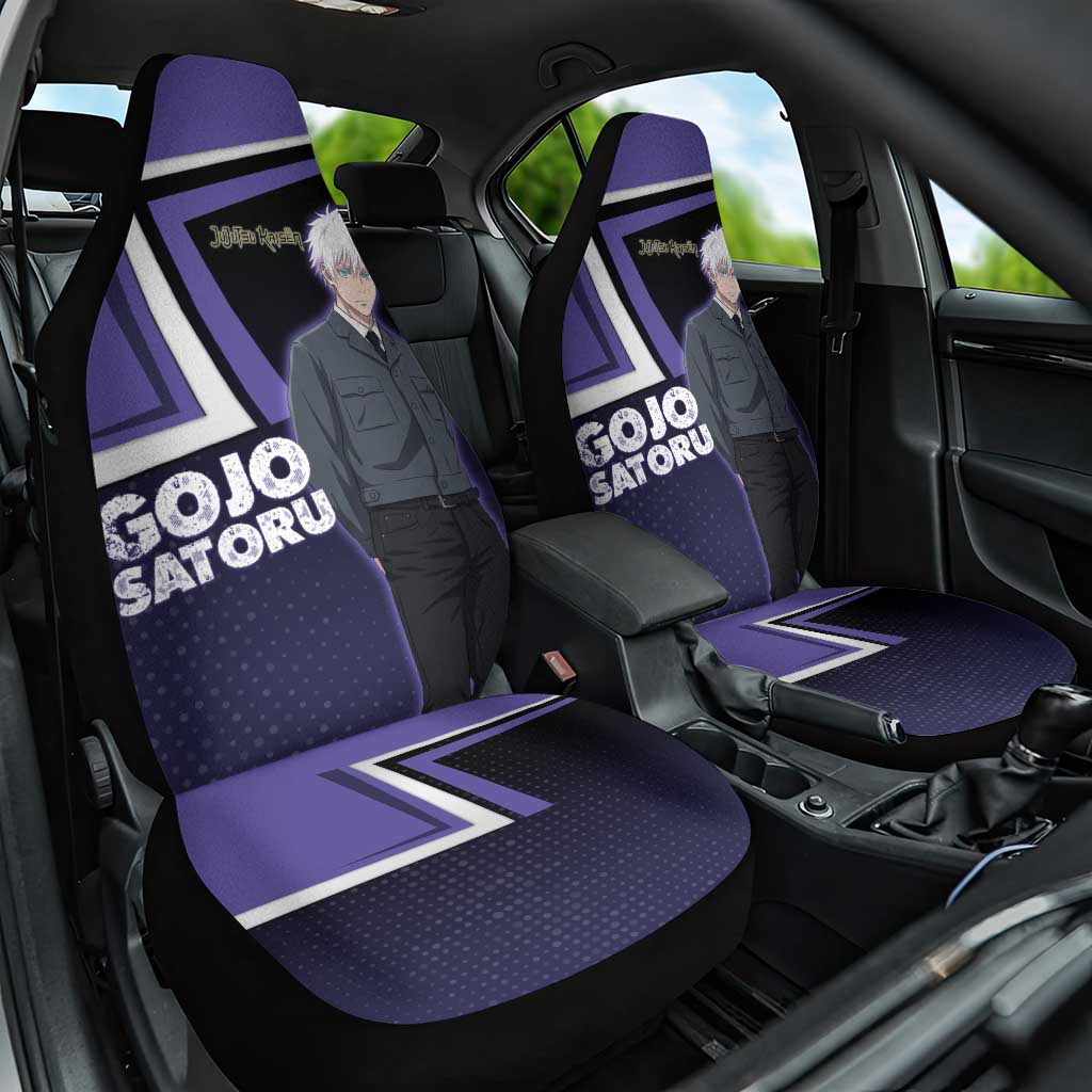 Gojo Satoru Car Seat Cover Bold Anime Poster Style